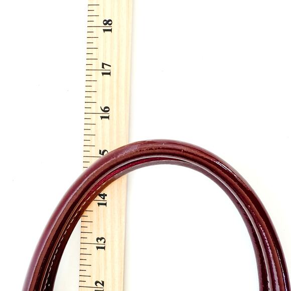 Arcadia Red Patent Leather Bag Satchel Md in Italy Burgundy Designer Top Handle - Picture 7 of 10